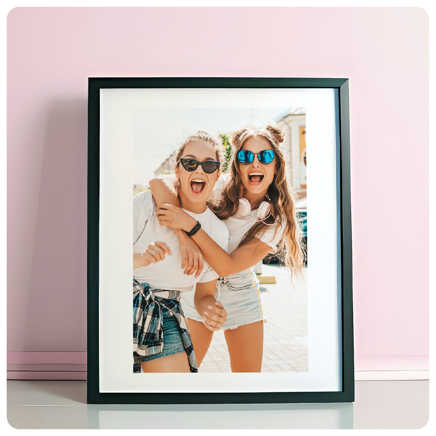 Best Friends Wooden Photo Frame with Elegant White Border