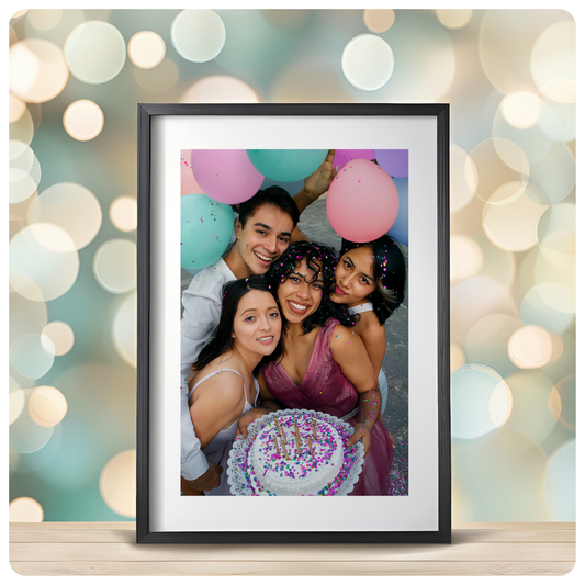 Birthday Wooden Photo Frame with Elegant White Border