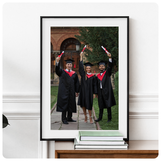 Graduation Wooden Photo Frame with White Border