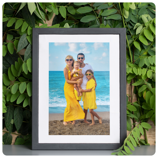 Vacation Wooden Photo Frame with White Border