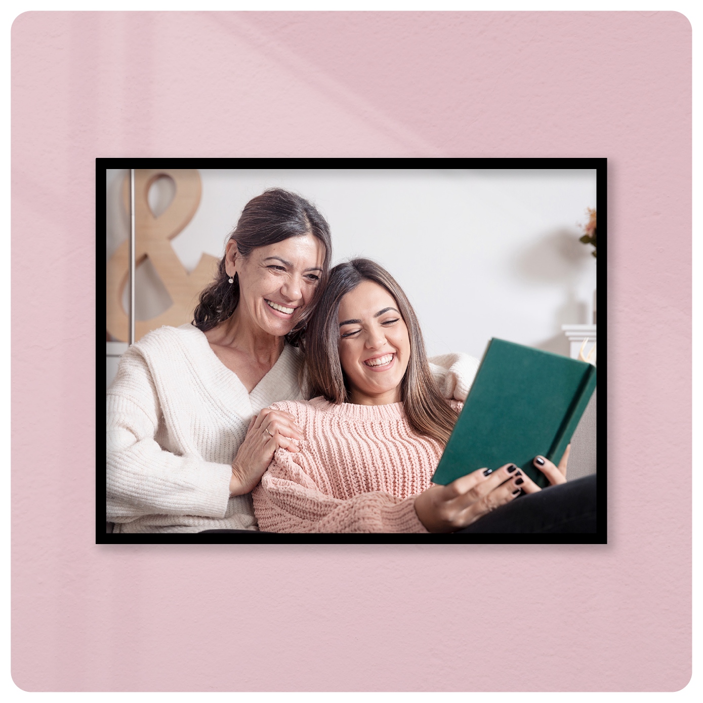 Wooden Photo Frame for Mom with Full-Size Horizontal Picture